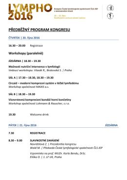 předběžný program kongresu