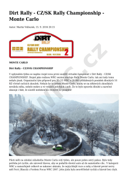 Dirt Rally - CZ/SK Rally Championship - Monte Carlo