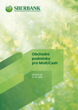 MultiCash - Sberbank CZ