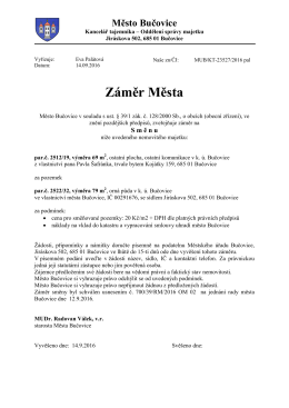 Záměr - směna pozemků p.č. 2512/19 za p.č. 2522/32 v k.ú. Bučovice