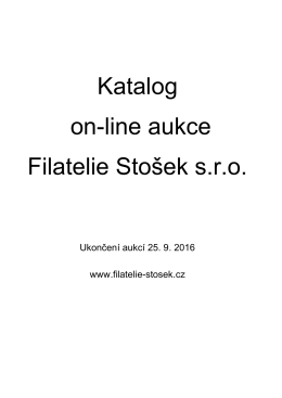 Katalog on-line aukcí 25. 9. 2016