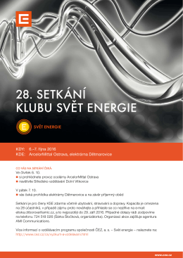 28. setkání Klubu Svět energie