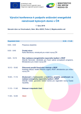 Program výroční konference - 7.10.2016