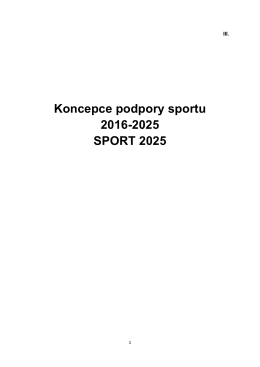 Koncepce podpory sportu 2016