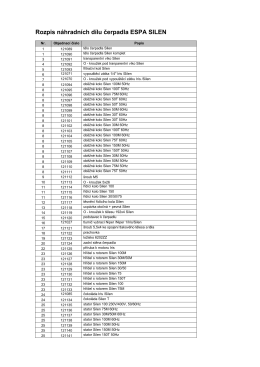 Kompletní seznam náhradních dílů pro čerpadlo
