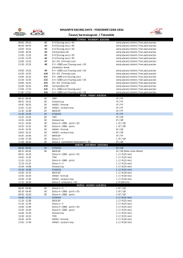 PODZIMNÍ CENA 2016 Časový harmonogram / Timetable