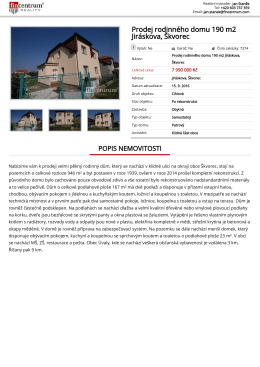 Prodej rodinného domu 190 m2 Jiráskova