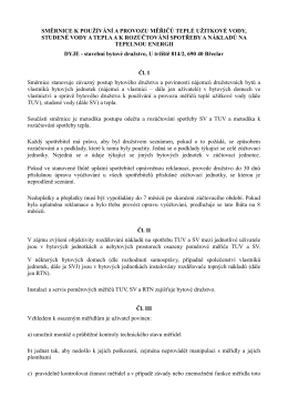 Směrnice k používání a provozu měřičů TUV, SV a tepla a k