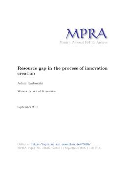 Resource gap in the process of innovation creation