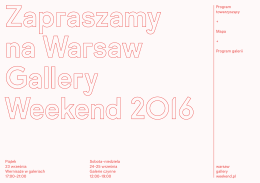 warsaw gallery weekend.pl Program towarzyszący + Mapa +
