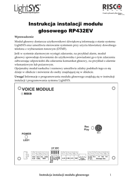 Instrukcja instalacji modułu głosowego RP432EV