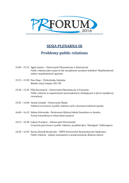 sesja plenarna iii - PR Forum 2016