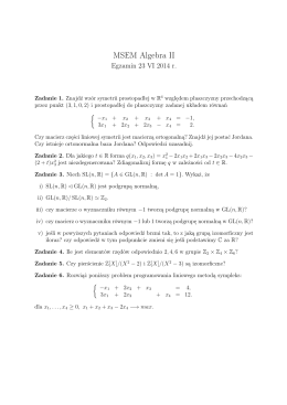 Egzamin Algebra II, czerwiec 2014