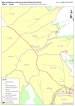 Mapa przeglądowa ewidencji gruntów Nadleśnictwa Bircza 1:6 000