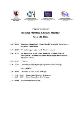 Program konferencji KUJAWSKO