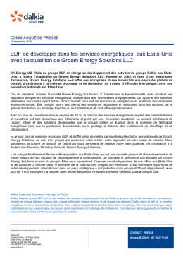 EDF se développe dans les services énergétiques aux Etats