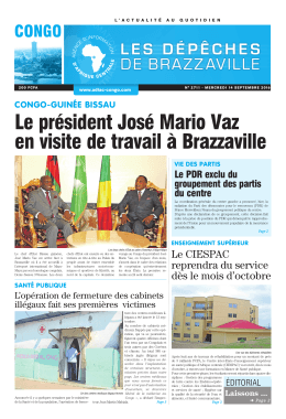 Le président José Mario Vaz en visite de travail à Brazzaville