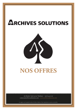 nos offres - Archives Solutions