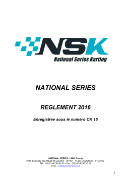 règlement nsk 2016 - National Series Karting