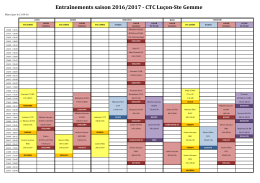 Entraînements saison 2016/2017 - CTC Luçon