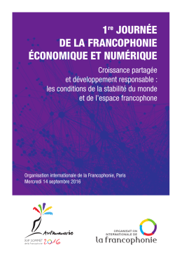 Le programme  - Organisation internationale de la Francophonie