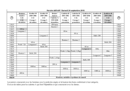 Horaire Définitif