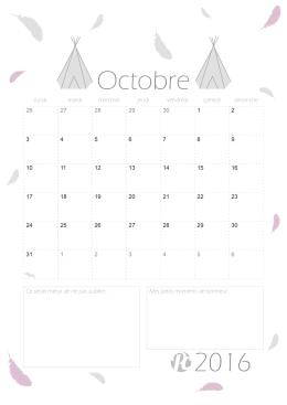 calendrier octobre 2016