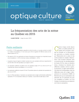 Optique culture – Numéro 51, septembre 2016