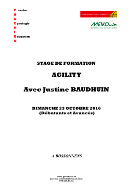 AGILITY Avec Justine BAUDHUIN