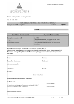 notice de candidature 2016-2017 - Université Paris 2 Panthéon