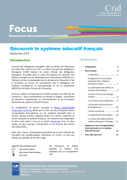 Découvrir le système éducatif français