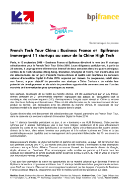 French Tech Tour China : Business France et Bpifrance immergent
