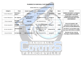 WEEK-END DU 17-18 septembre - Handball Club Franconville