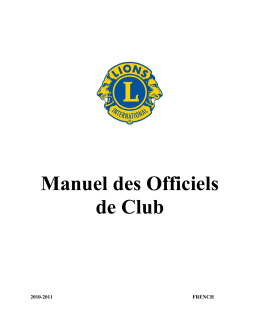 Manuel des Officiels de Club