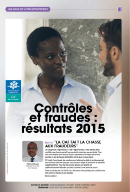 Contrôles et fraudes : résultats 2015