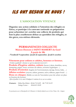 affiche VIVENCE - Site Officiel de Saint-Mamert-du-Gard