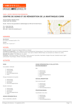 centre de soins et de réinsertion de la martinique-csrm