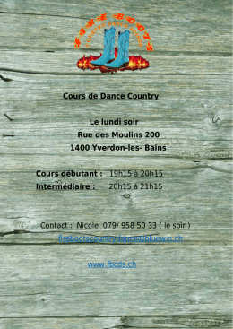 Cours de Dance Country Le lundi soir Rue des Moulins 200 1400