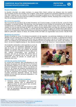 cameroun: bulletin hebdomadaire #14 protection