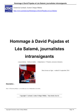 Hommage à David Pujadas et Léa Salamé, journalistes