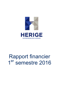 Rapport financier 1 semestre 2016