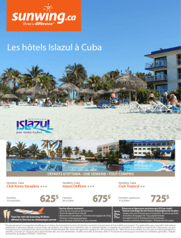 Les hôtels Islazul à Cuba à partir de 625$ - Départs