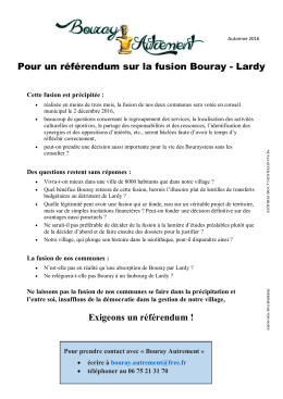 Pour un référendum sur la fusion Bouray - Lardy
