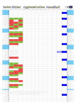 Le planning des matchs