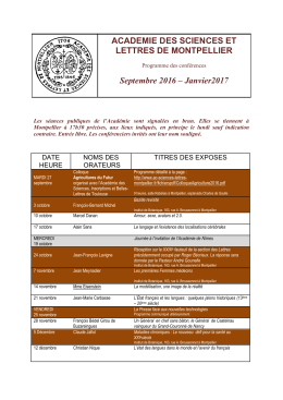 Programme des conférences à venir - PDF