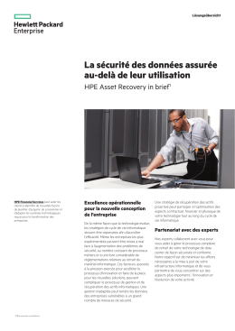 HPE Asset Recovery Services in brief