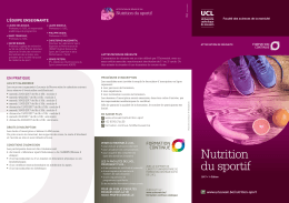 Nutrition du sportif - Université catholique de Louvain