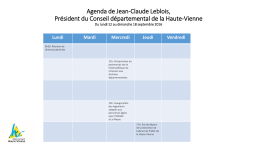 Agenda de Jean-Claude Leblois, Président du Conseil
