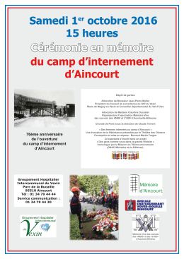 Cérémonie commémorative du camp d`internement d`Aincourt
