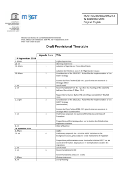Draft Provisional Timetable - unesdoc